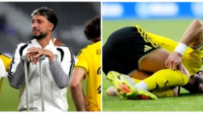 وسام أبو علي يظهر بالعكاز بعد إصابته بالرباط الصليبي ويوجه رسالة مؤثرة