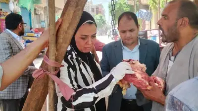 ضبط 1.5 طن لحوم فاسدة وكبدة غير صالحة في حملة تموينية بالمنيا