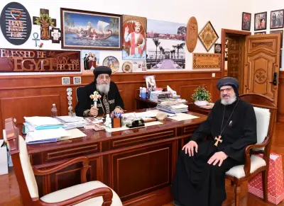 البابا تواضروس يستقبل 4 من الآباء الأساقفة في مقابلة ودية بالقاهرة