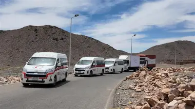 وصول قافلة مساعدات للهلال الأحمر إلى حميثرة بعد رحلة 900 كيلومتر