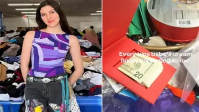 فتاة تعثر على كنز من الدولارات داخل صندوق قديم اشترته بأقل من دولار