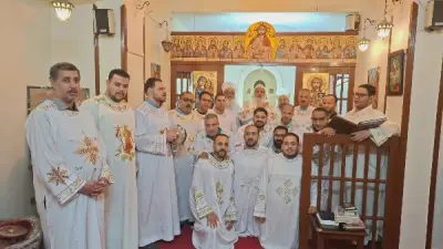 الأنبا ميخائيل يترأس القداس الشهري لمرتلي إيبارشية حلوان والمعصرة