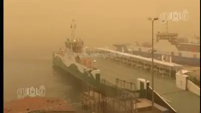 عاصفة ترابية كثيفة تؤثر على حركة المعديات في بورسعيد وتدفع لتعطيل الدراسة