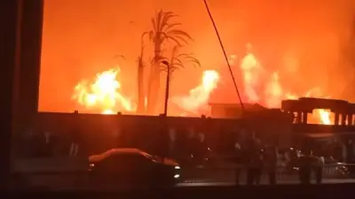 حريق هائل يلتهم أرضاً بالمنيب قرب كوبري القصبجي ويسبب حالة من القلق بين الأهالي