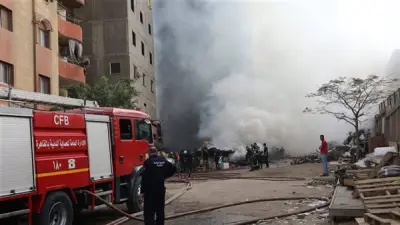 قوات الحماية المدنية بالقاهرة تنجح في إخماد حريق كبير داخل مخزن خردة بمدينة نصر