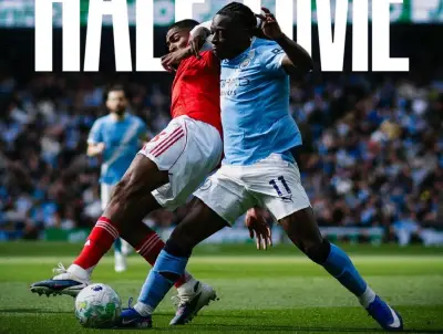 مانشستر سيتي يتعادل مع أرسنال في مباراة مثيرة ويحسم الشوط الأول