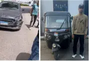 ضبط سائق توك توك بدون رخصة بعد حادث تصادم بالإسكندرية