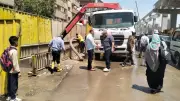 إصلاح كسر خط مياه في نفق وادي النيل وإعادة فتحه بالعجوزة