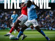 مانشستر سيتي يتعادل مع أرسنال في مباراة مثيرة ويحسم الشوط الأول