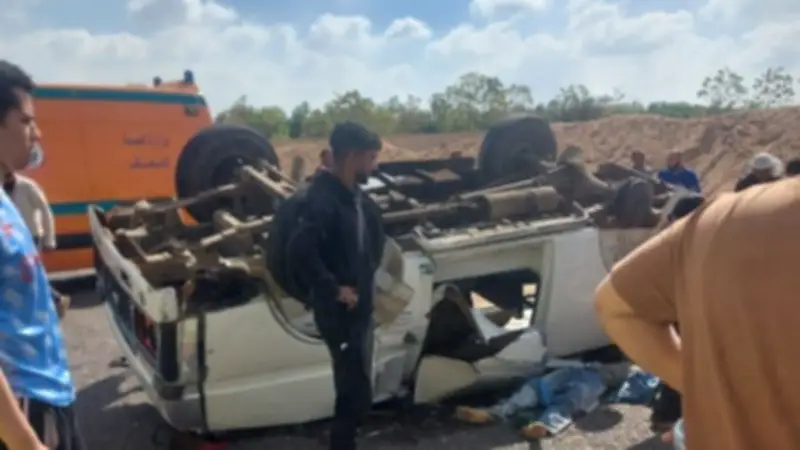 وفاة شاب وإصابة 23 آخرين في انقلاب ميكروباص بالمنوفية