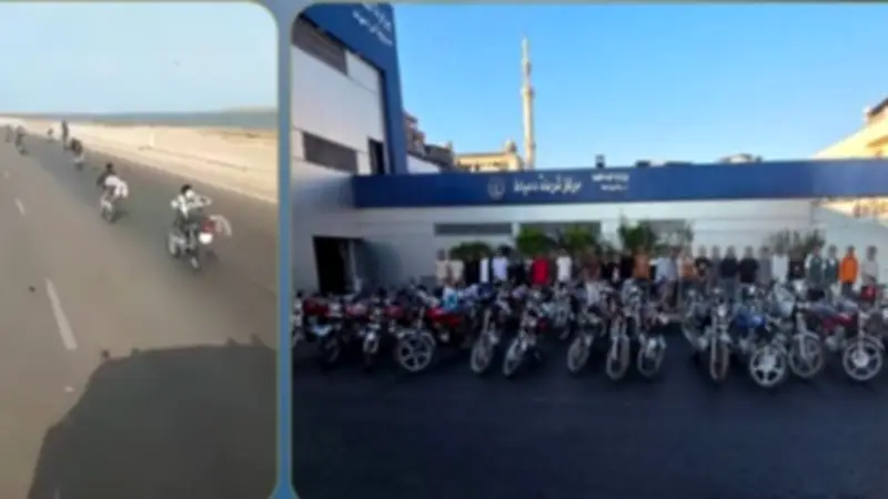 القبض على 31 شابا لتسببهم في فوضى بموكب دراجات نارية في دمياط