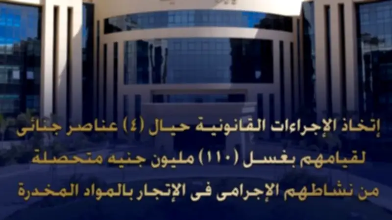 القبض على 4 عناصر جنائية غسلوا 110 ملايين جنيه من تجارة المخدرات
