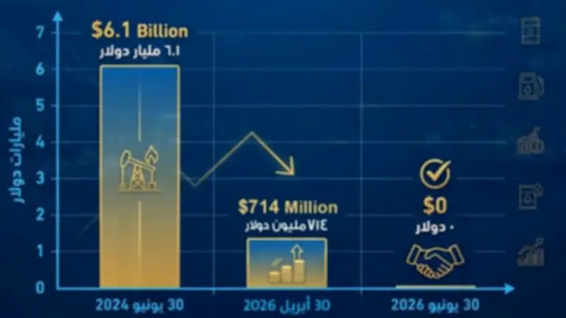 تراجع مديونية شركاء البترول من 6.1 مليار دولار إلى 714 مليون