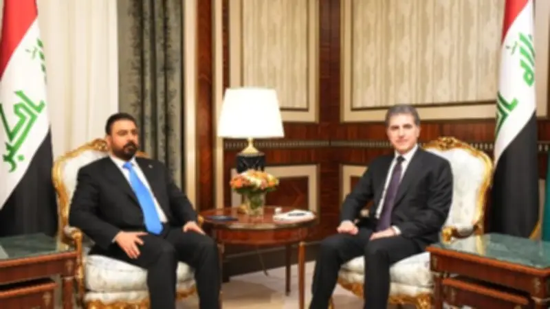 الزيدي وبارزاني يبحثان تشكيل الحكومة العراقية الجديدة في أربيل