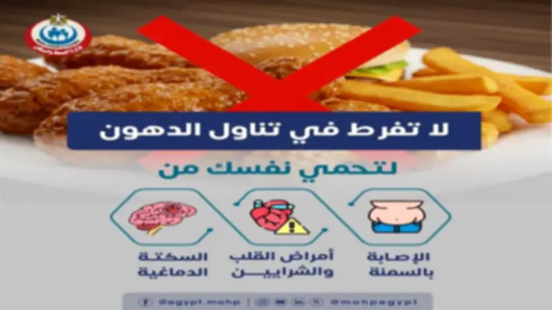 وزارة الصحة تحذر: الإفراط في الدهون يهدد القلب ويسبب السمنة