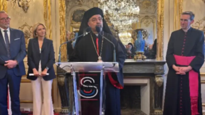 الأنبا إبراهيم إسحق يدعو لبناء السلام بالعدل والتعليم والدين الحق في كلمة أمام مجلس الشيوخ الفرنسي