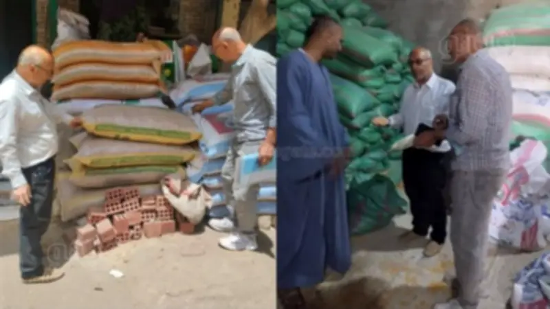 ضبط مصنع أعلاف غير مرخص بمنطقة بياض العرب الصناعية في بني سويف