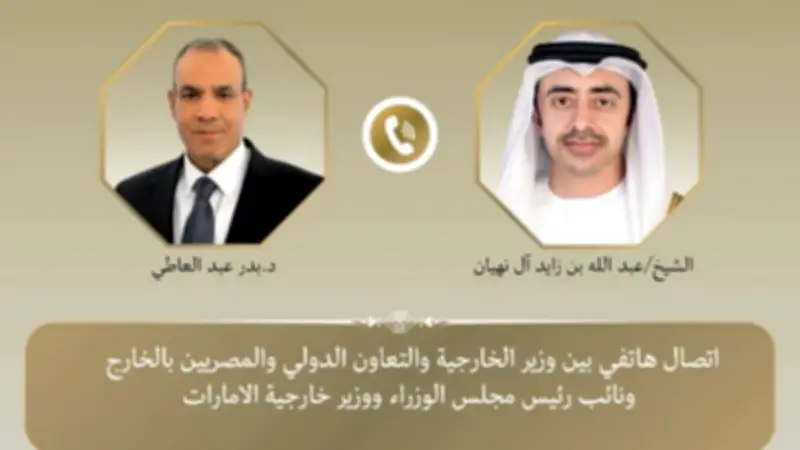 وزير الخارجية يبحث مع نظيره الإماراتي جهود خفض التصعيد ويدين استهداف محطة براكة