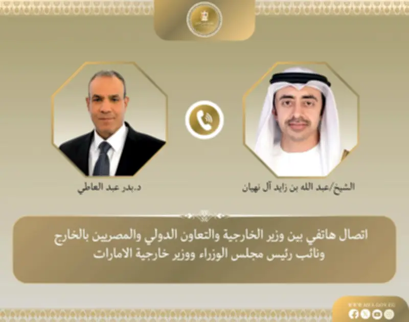 وزير الخارجية يبحث هاتفياً مع نظيره الإماراتي جهود خفض التصعيد