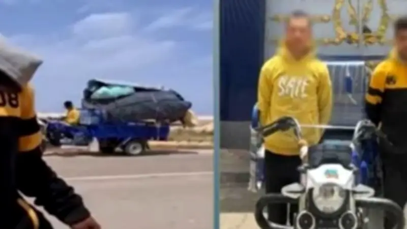 ضبط سائقي تروسيكل شرعا في سرقة لافتة إعلانات بمطروح