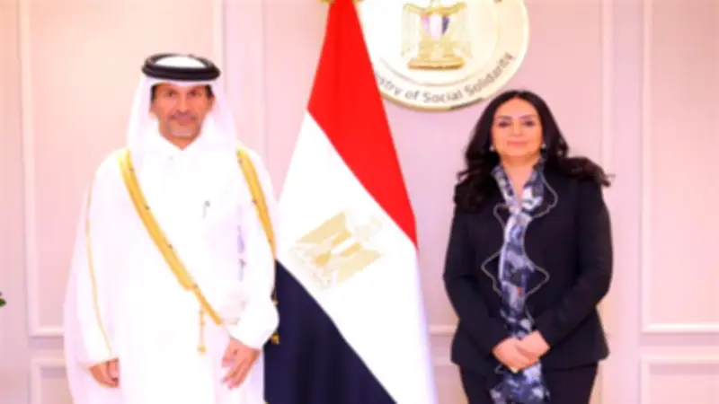وزيرة التضامن تبحث مع سفير قطر تعزيز التعاون في الحماية الاجتماعية والأسرة