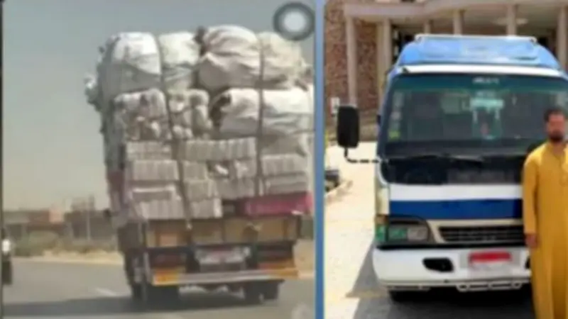 القبض على سائق نقل بحمولة زائدة بالغربية عرض حياة المواطنين للخطر