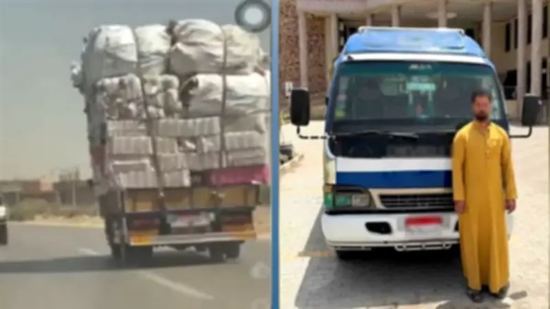 ضبط سائق نقل بالغربية بتهمة القيادة الخطرة وحمل زائد