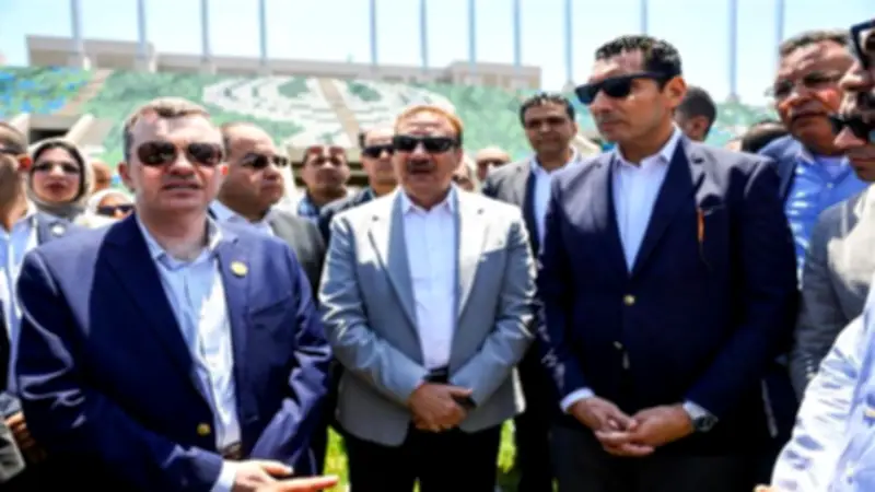وزيرا التخطيط والرياضة ومحافظ بورسعيد يتفقدون استاد المصري الجديد