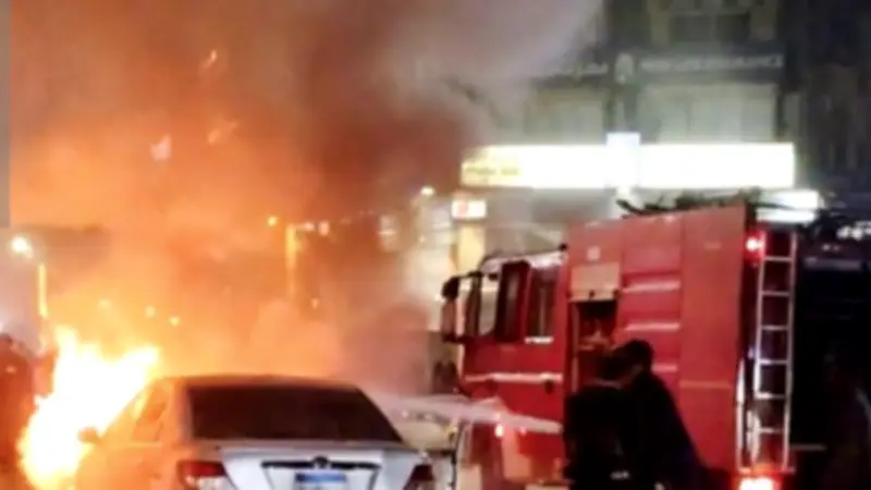 السيطرة على حريق بسيارة نقل بجوار محطة وقود في أسوان