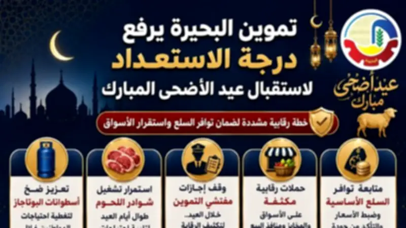 تموين البحيرة ترفع درجة الاستعداد لاستقبال عيد الأضحى المبارك
