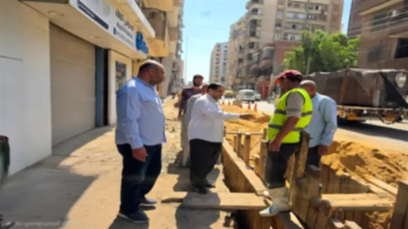 مياه المنوفية تتابع ميدانيا إصلاح هبوط أرضي بشبين الكوم