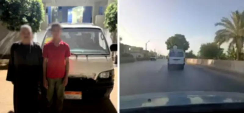 كشف ملابسات فيديو جلوس شخص أعلى سيارة ميكروباص أثناء سيرها بالمنيا
