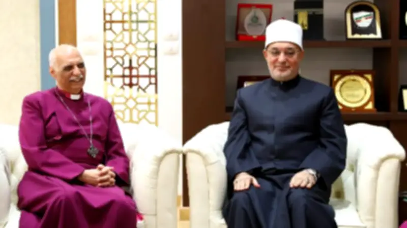 مفتي الجمهورية يستقبل وفد الكنيسة الأسقفية لتهنئة عيد الأضحى