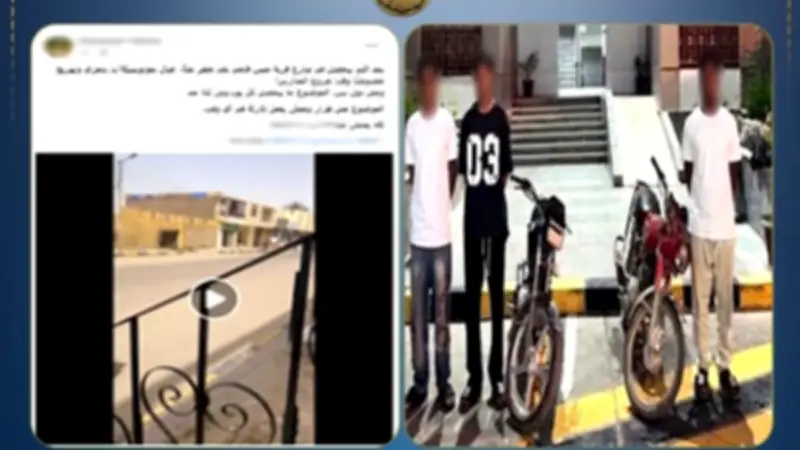 ضبط شخصين استعرضا بدراجتين ناريتين في الأقصر