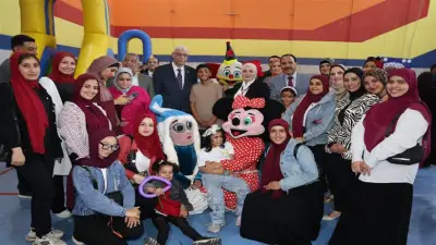 رئيس جامعة المنوفية يحتفل بيوم اليتيم مع 205 أطفال من 13 دار رعاية