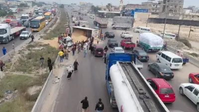 إصابة 5 أشخاص في حادث انقلاب تريلا بطريق القاهرة-الإسكندرية الصحراوي