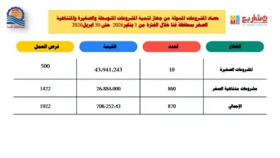 تمويل 870 مشروعًا صغيرًا بقنا بـ708 ملايين جنيه خلال 4 أشهر