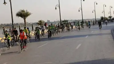 ماراثون دراجات على كورنيش النيل ببني سويف ضمن مبادرة لياقة المصريين