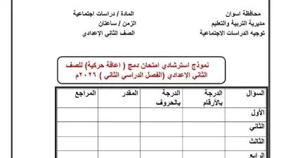 تعليم أسوان يتيح نماذج استرشادية لطلاب الدمج في الدراسات الاجتماعية