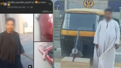 ضبط قائد توك توك تعدى على شخص بعصا خشبية في القاهرة