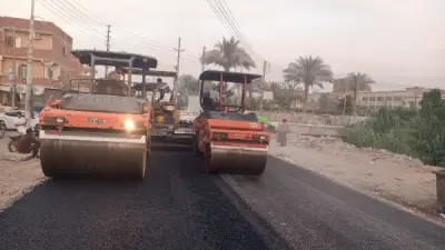 البحيرة: رصف طريق سيد بحر بمركز بدر لتحقيق السيولة المرورية