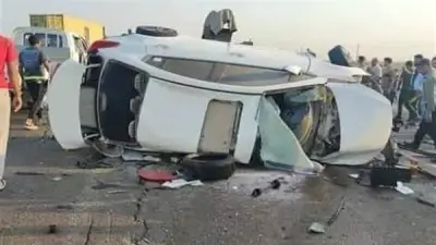 التحفظ على سائق ميكروباص في حادث مروري بطريق الواحات