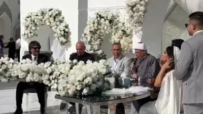 عقد قران ابنة إبراهيم حسن مدير منتخب مصر في مسجد الشرطة