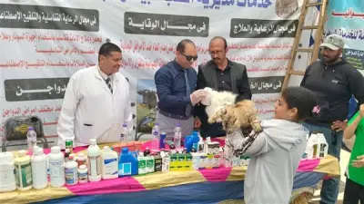 محافظ الدقهلية يتابع القافلة البيطرية المجانية في أولاد صبور