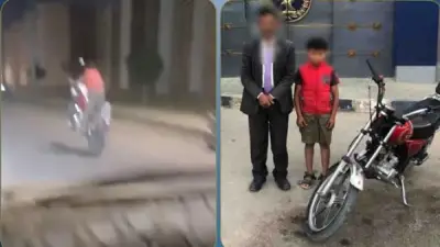 طفل يقود دراجة نارية ويستعرض بحياته في الشرقية