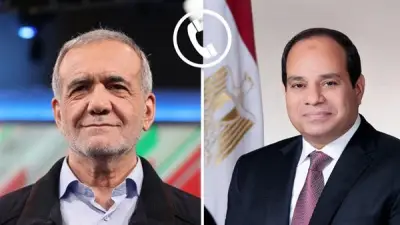 السيسي لبزشكيان: ندعم مسار التفاوض بين إيران وأمريكا وندعو لتسوية سلمية