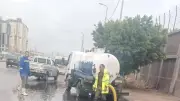 مصرع شخص وإصابة 2 في انقلاب سيارة نقل بالإسكندرية بسبب الأمطار