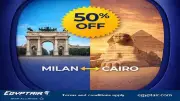 مصر للطيران تعلن خصومات تصل إلى 50% على رحلات ميلانو وباريس