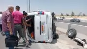 إصابة 8 أشخاص في انقلاب ميكروباص بصحراوي قنا الغربي