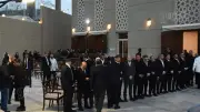 مصطفى كامل وأشرف زكي وكريم عبد العزيز في عزاء أسرة هاني شاكر